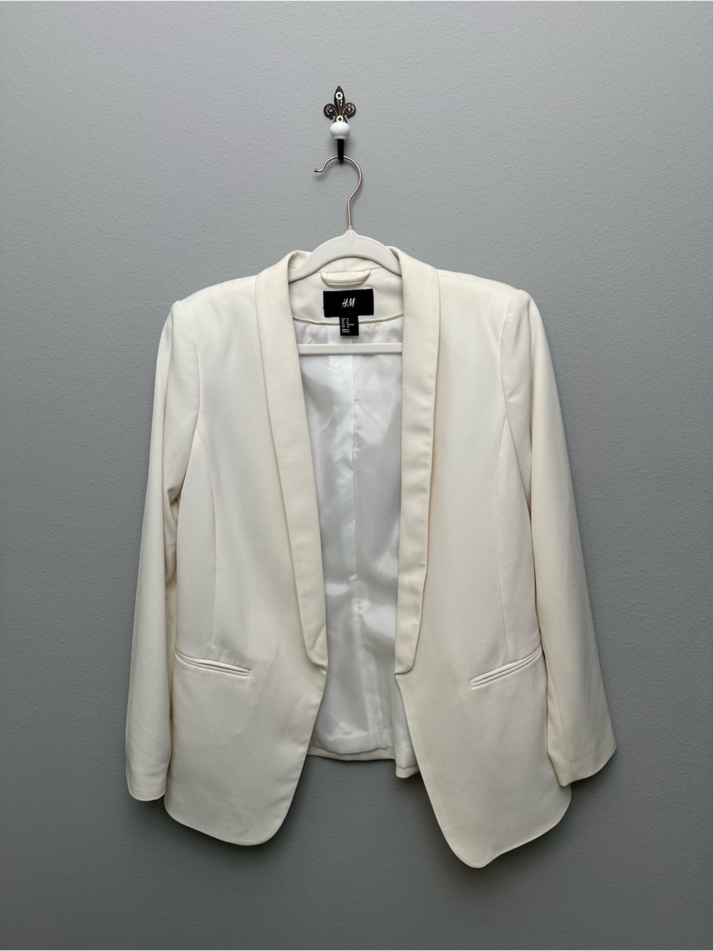 H&M Ivory Shawl Collar Blazer Jacket